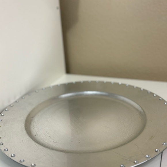 Other - Silver Studded Charger Plate Decorative Glam Table Decor